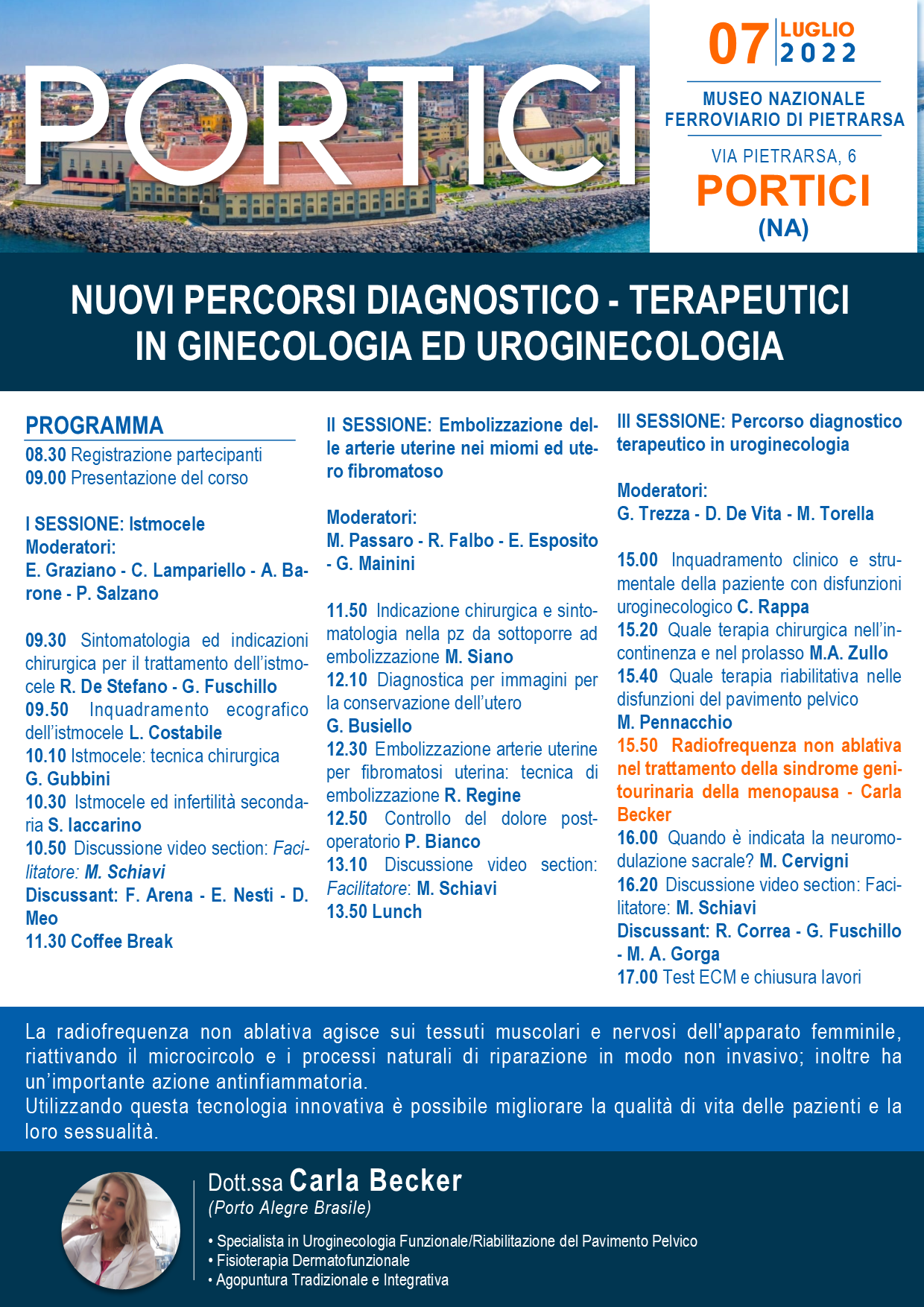 Nuovi percorsi diagnostico – terapeutici in ginecologia ed uroginecologia – PORTICI (NA) – 07.07.2022